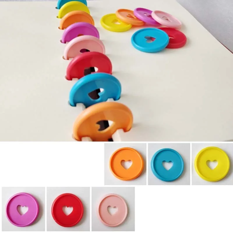 Mushroom Hole Notebook Colorful Binding 100PCS 35MM Plastic Disc Heart DIY Office Binder Rings Loose Leaf Round Buckle Hoop