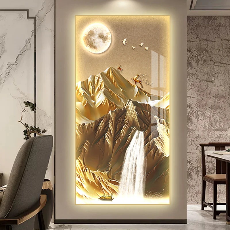 Sun Shining on Jinshan LED Light Mural Wall Art Room Decoration Room Decor Home Decoration Wall Light Sconces Wall Light Sconces