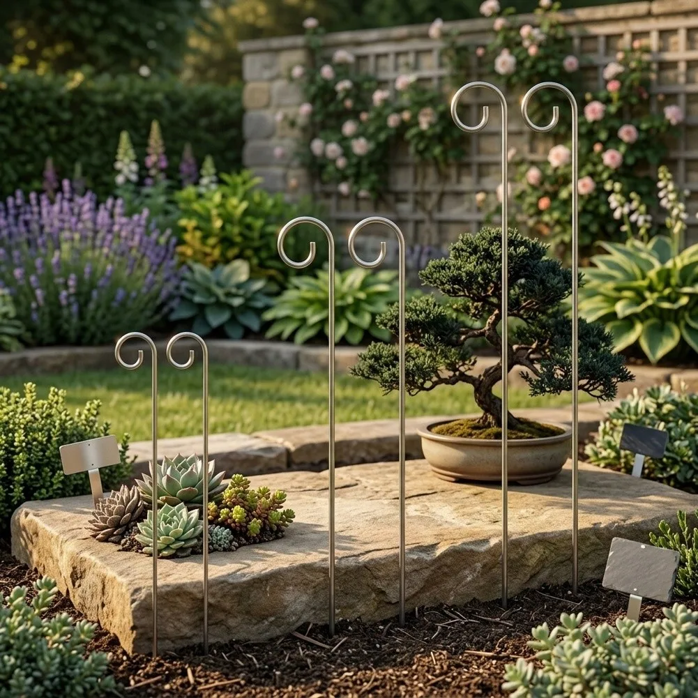 Rustproof Garden Plant Label Hooks Made from Iron with 20cm 30cm 40cm Length Options Total 10 Pieces for Plant Marking
