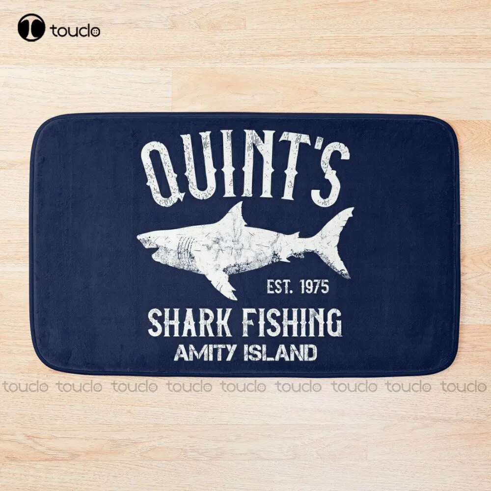 Quint'S Shark Fishing - Amity Island 1975 Bath Mat Bath Carpet For Tub, Shower, And Bath Room