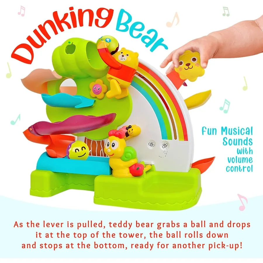 CoolToys-juguete de caída de pelota para niños pequeños, rampa de coche de desarrollo 2 en 1, pista de carrera y juguete de seguimiento Popper de pelota, educativo Montessori