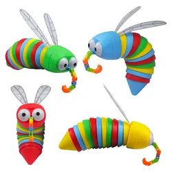Sensory Fidget Colorful Creative Twist Mosquito Toys Relieves Fun Decompression Mosquito Finger Mosquito Toy Curls Up Fidget Toy