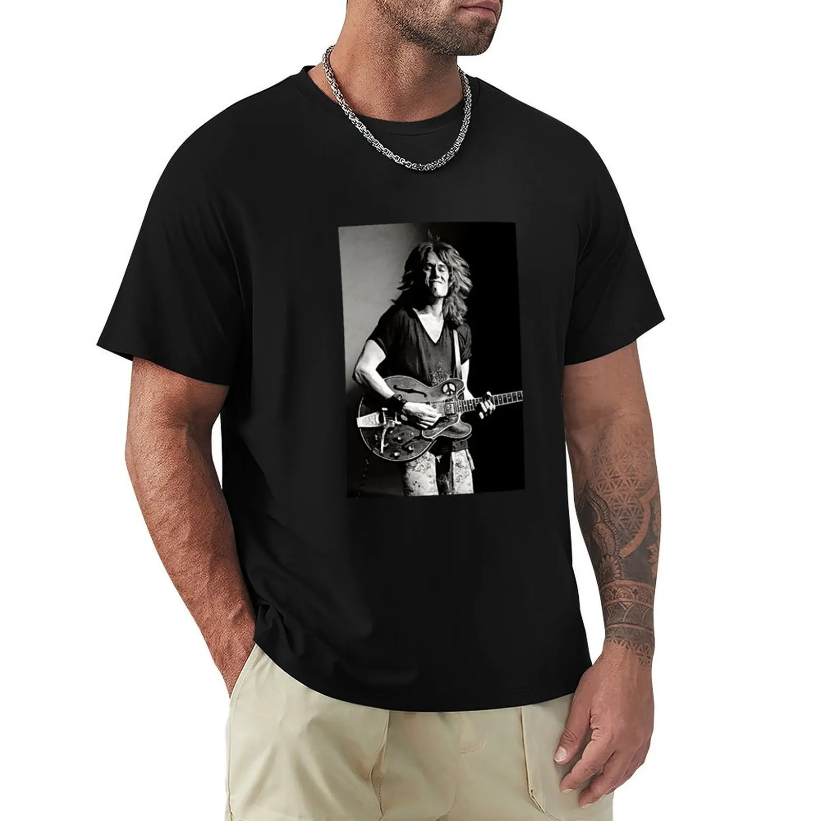 

Alvin Lee Print Ten Years After Rock Blues Rockabilly T-Shirt Short sleeve tee hippie clothes heavy weight t shirts for men