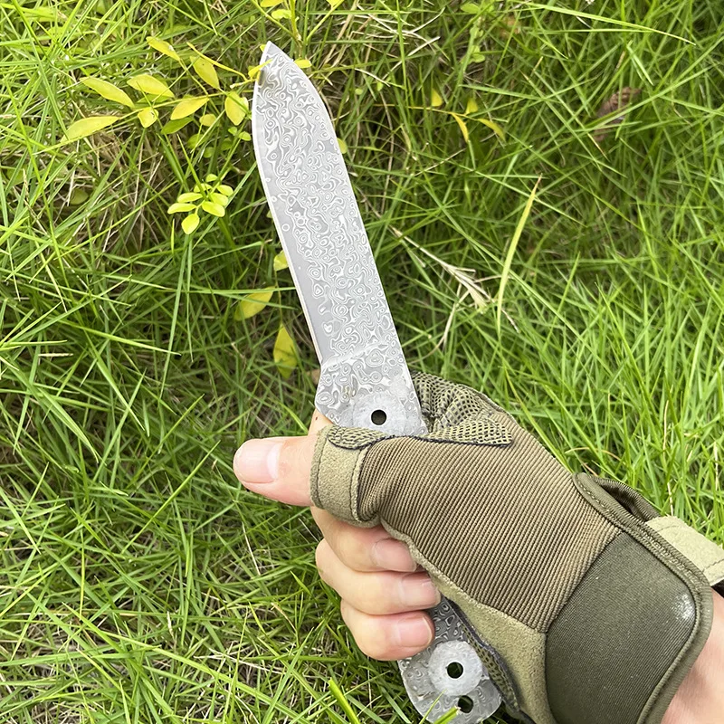 VG10 дамасская сталь нож с фиксированным лезвием эмбрион полуфабрикат открытый тактический походный нож бытовой DIY нож пустой