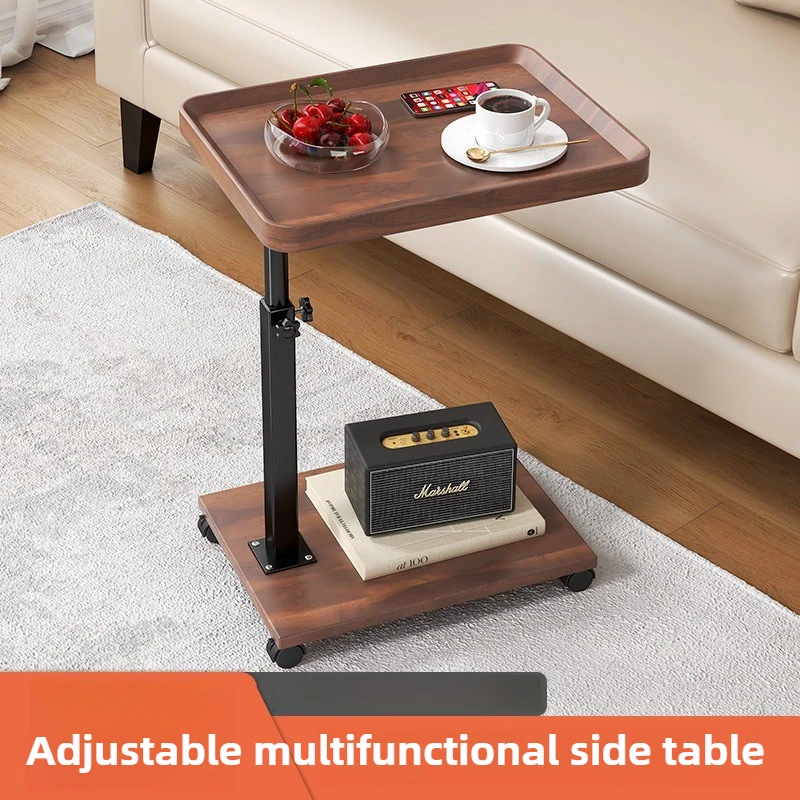 Side Table for Living Room, Mobile Coffee Table, C-shaped Sofa Side Cabinet, Simple Small Square Table, Bedroom Bedside Table
