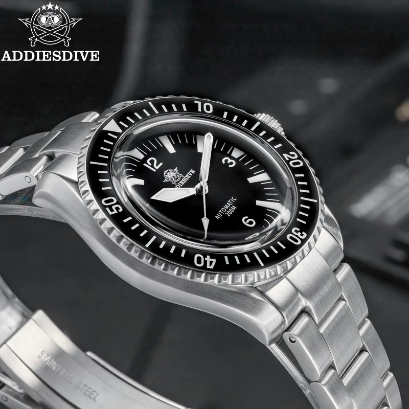ADDIESDIVE montre pour hommes automatique Super lumineux étanche en acier inoxydable Date verre saphir montre-bracelet montre de sport pour hommes