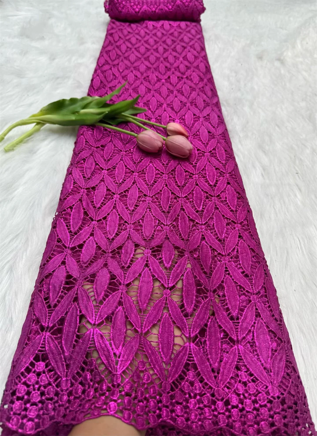 

African Water Soluble Lace Fabrics Nigerian Guipure Cord Lace Fabrics Embroidered For Women Sewing Wedding Dresses