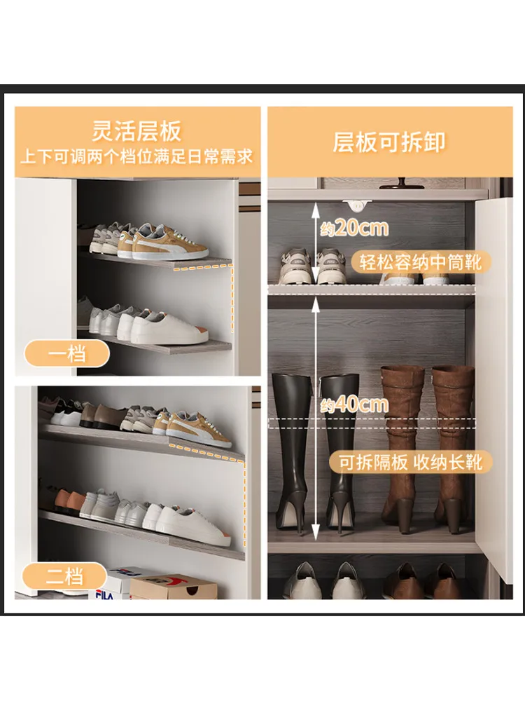 Solid wood core shoe cabinet home door 2025 new entry corridor locker integrated indoor entrance cabinet large shoe rack