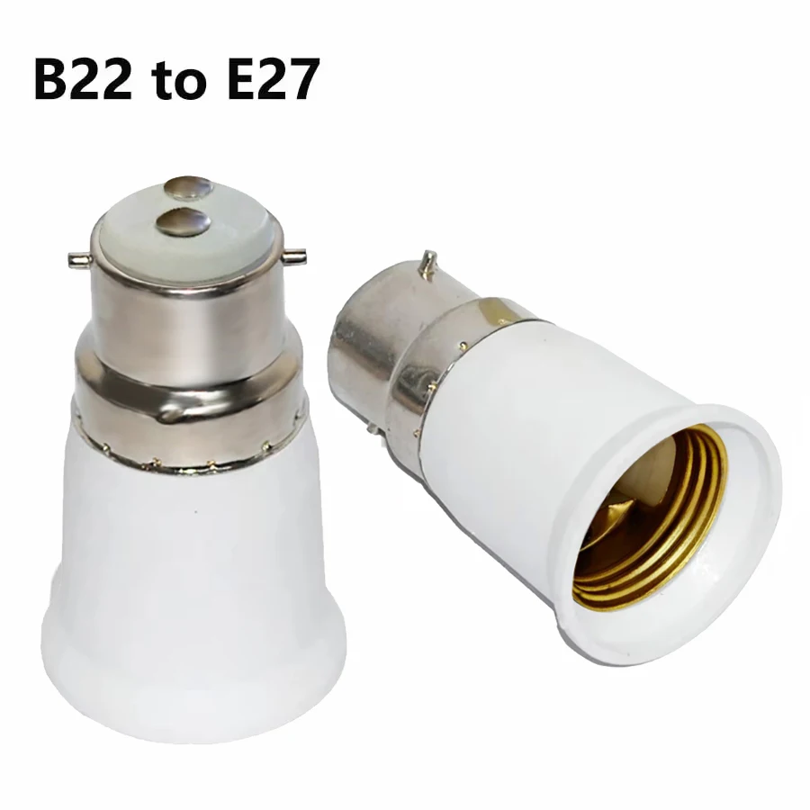 B22 to E27 Bulb Socket High Quality Lamp Base Converter Adapter PC Fireproof Lamp Holder for Led Corn Bulb Spotlight 110V 220V