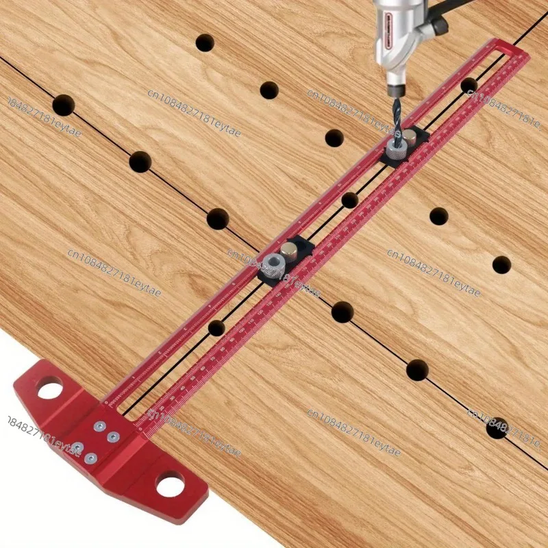 Woodworking 2-in-1 Exit Angle T-shaped Scribing Ruler, Metric System, Multi-functional Movable Mark Square Ruler