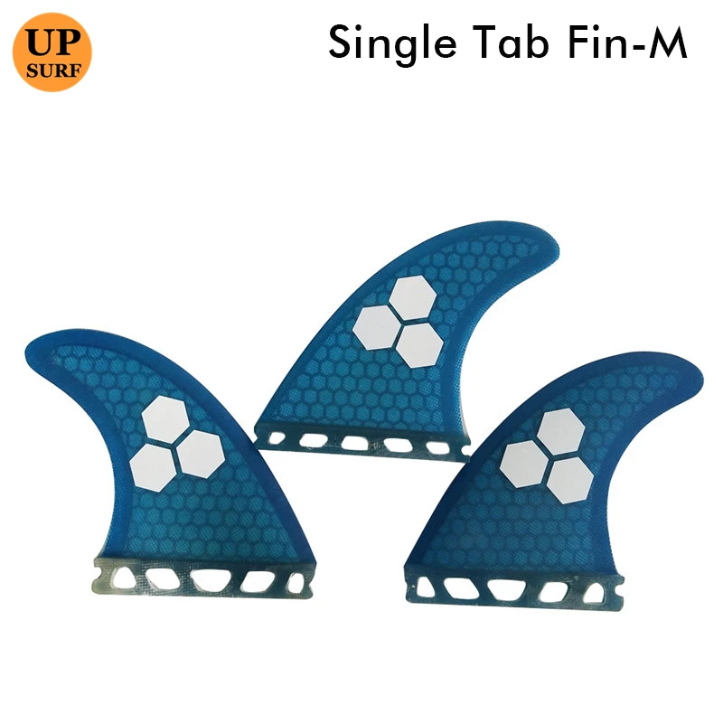 Single Tabs Fins M Size Fins Honeycomb Fiberglass Surfboard Fins 3 pcs/set Blue/Grey/Green/Yellow/Orange Colors