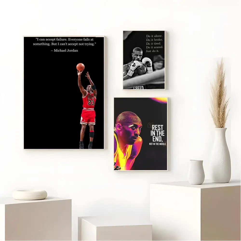 Athlete Inspirational Quotation Poster retro art living room decoration