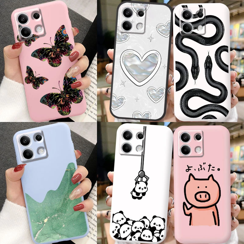 For Redmi Note 14 Pro 14 13 13 Pro 4G Ro 5G 12 Pro Plus 12S 12 Redmi 12  A1 A2 Poco M6 Pro X6 5G Black Snake Graphic Phone Case