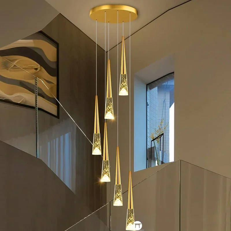 

Modern home decoration crystal chandelier, stair Pendant lamp, living room Pendant lights, interior lighting