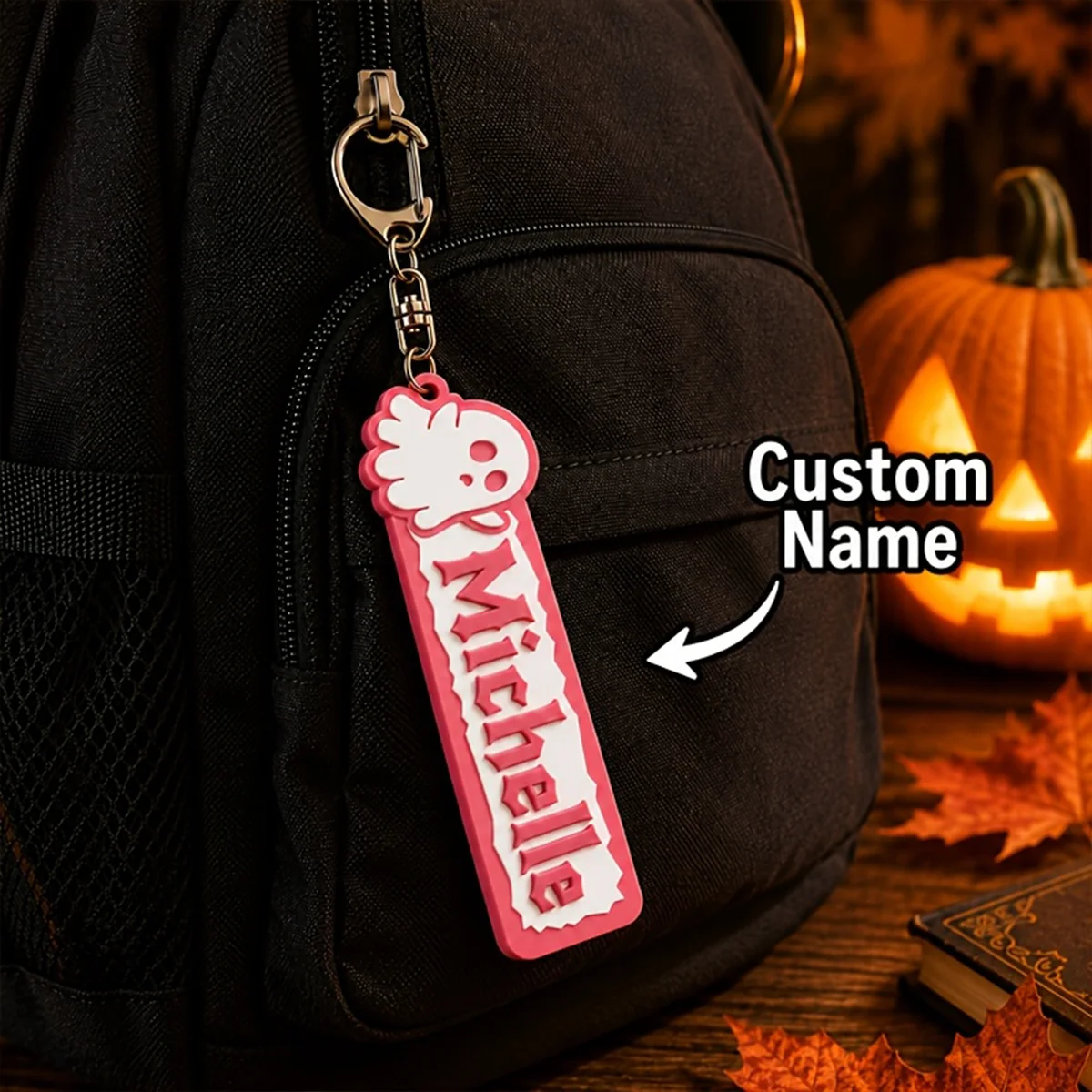 Custom Double Layer Ghost Acrylic Keychain, Gothic Custom Name Tag, Halloween Christmas Gift for Students and Friends