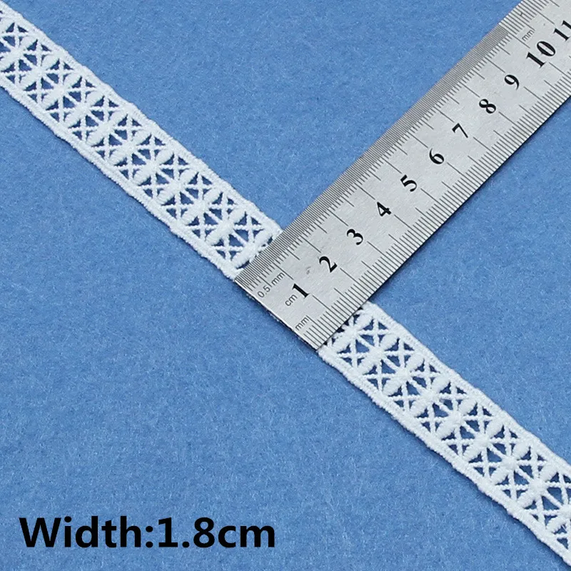 Hochwertige 5 Yards weiße Baumwolle bestickte Spitzenbesatz Bänder Stoff DIY handgemachte Bastelmaterialien Nähen Kleidung Zubehör – Detail 8
