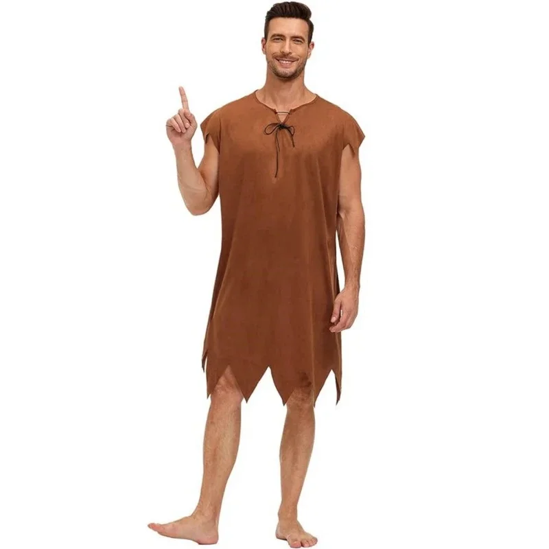 زي XT8Women The Wilma مع غطاء رأس شعر مستعار وقلادة كرة قطنية أزياء الهالوين لرجل الكهف التأثيرية لـ P@XT6!