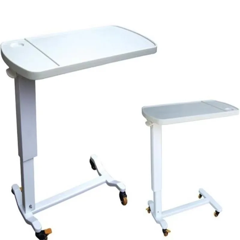 طاولة فوق السرير، طاولة سرير المستشفى، عجلة دوارة، صينية دوارة قابلة للتعديل فوق طاولة الكمبيوتر المحمول والمكتب المنزلي بجانب السرير #3