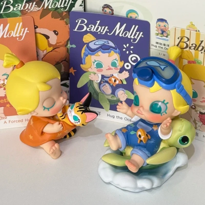 Molly Baby My Huggable Discoveryシリーズ,ブラインドボックスモデル,本物のアニメフィギュア,女の子のカワイイデコレーション,デスクトップおもちゃ