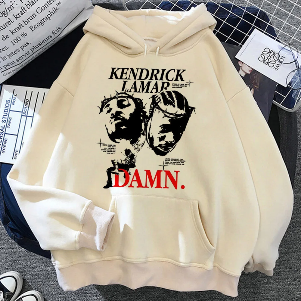 Kendrick Lamar hoodie elegant patterned Japanese harajuku manga casual wear female pullover printed design winter Y2K funny