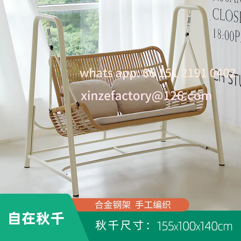 أرجوحة قابلة للتخصيص في الهواء الطلق حديقة أرجوحة الترفيه في الهواء الطلق أرجوحة مزدوجة داخلي الإنترنت المشاهير حديقة شرفة مهد كرسي هان #3