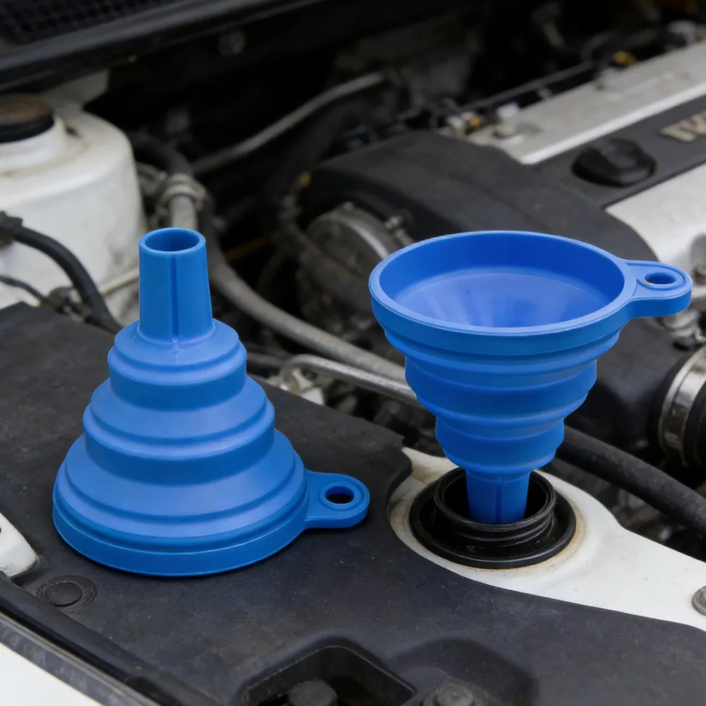 

Engine Funnel Car Universal Silicone Liquid Funnel Washer Fluid Change Foldable Portable Auto Engine Oil Petrol Change Funnel
