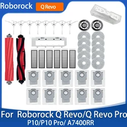 Roborock Q Revo / P10 A7400RR Yedek Parça Ana Yan Fırça Hepa Filtre Paspas Bezleri Toz Torbası Değiştirme