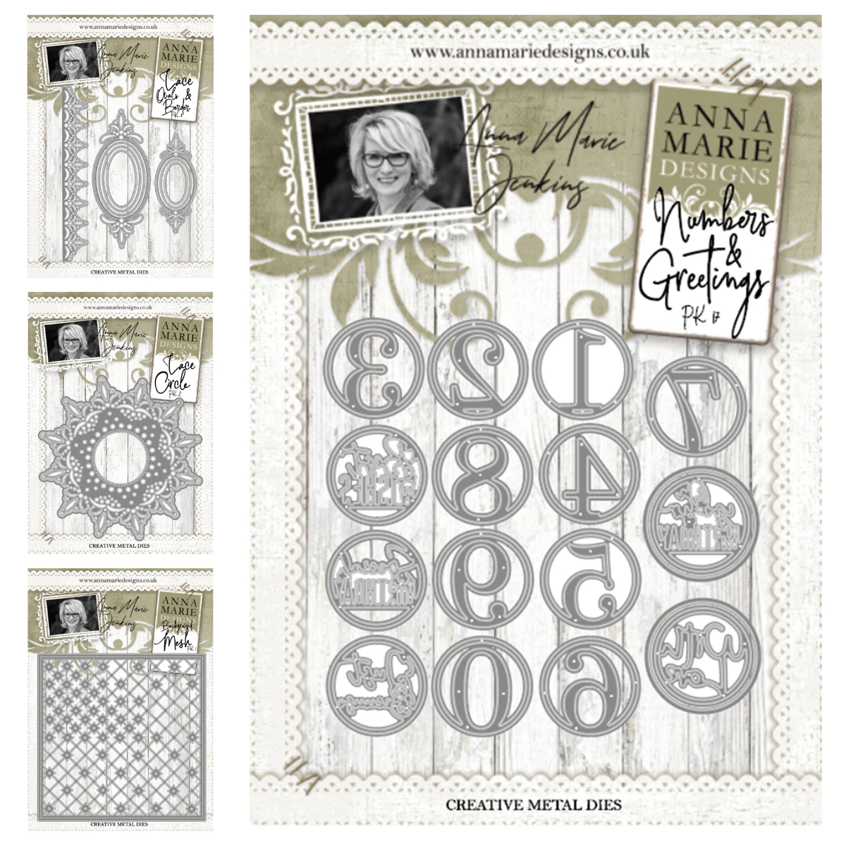 

2025 New Dies Lace Circle Numbers Greetings Background Mesh Die Cut Dies DIY Scrapbooking Crafts Die Cuts Stencils Template Mold