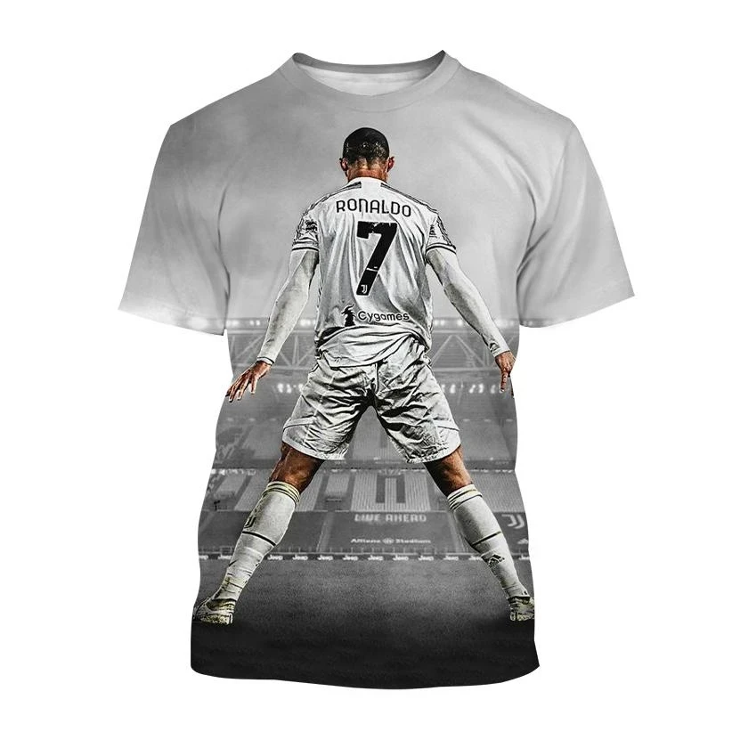 New Summer Ronaldo 3D Print Boy Girls Sports T-shirt Daily Leisure Street Fashion  Comfortable Short Sleeves Fashion Clothing