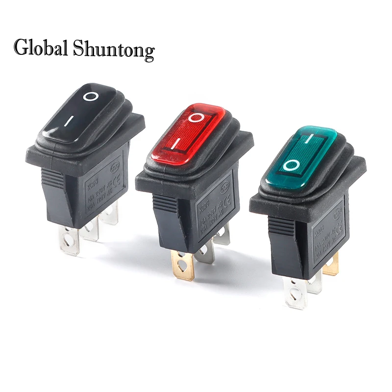 

5Pcs KCD3-20A Waterproof Rocker Switch KCD3 3Pin Electrical Equipment 15A 250V/20A 125V Boat Power with Ligh