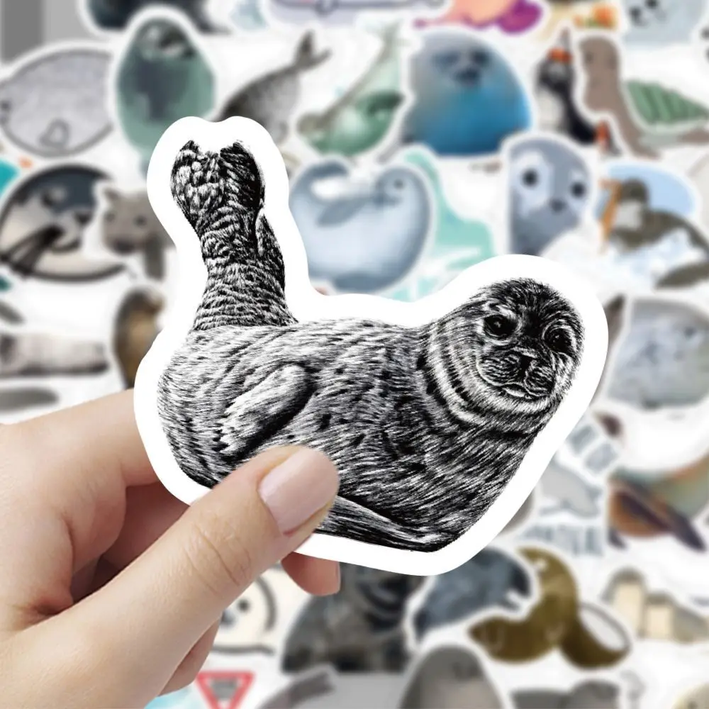 10/30/60/120PCS Sea Animal Cute Seal Cartoon Graffiti Sticker Decoration Guitar Motorcycle Skateboard Waterproof Decal Kids Toy