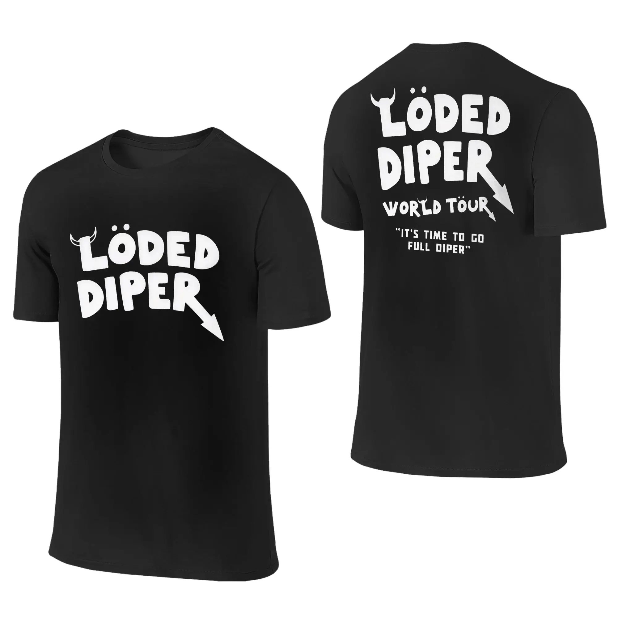 Loded Diper World Tour T-Shirt Summer  Y2K Casual T-Shirts 100% Cotton Novelty Tshirt For Men's Short Sleeves Casual Tops