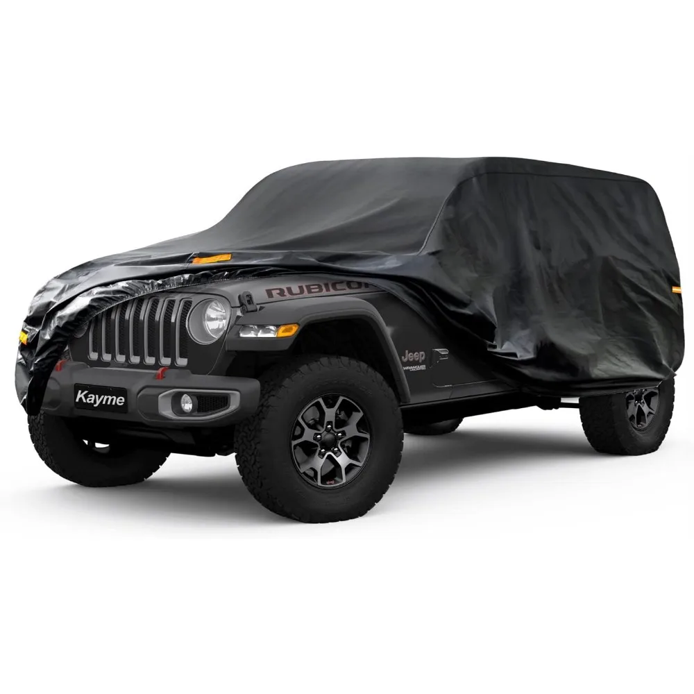 

Custom Tailored Car Cover for Jeep Wrangler 4-Door Models, Suitable for JK and JL, Waterproof and All-Weather Protection for Out