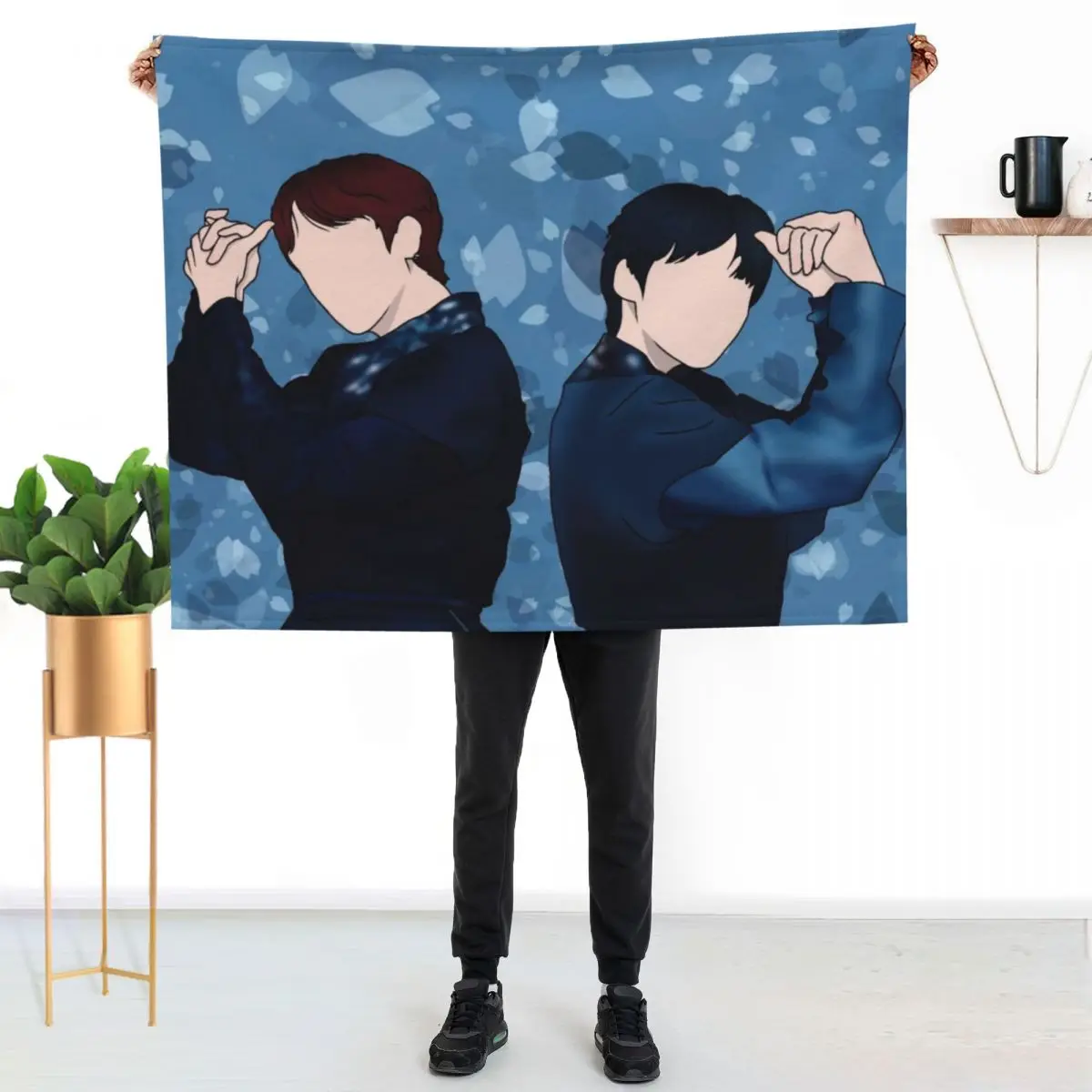 bg ver Hwanwoong and RAVN Luna minimalist Throw Blanket Furry wednesday Comforter Camping Designers Blankets
