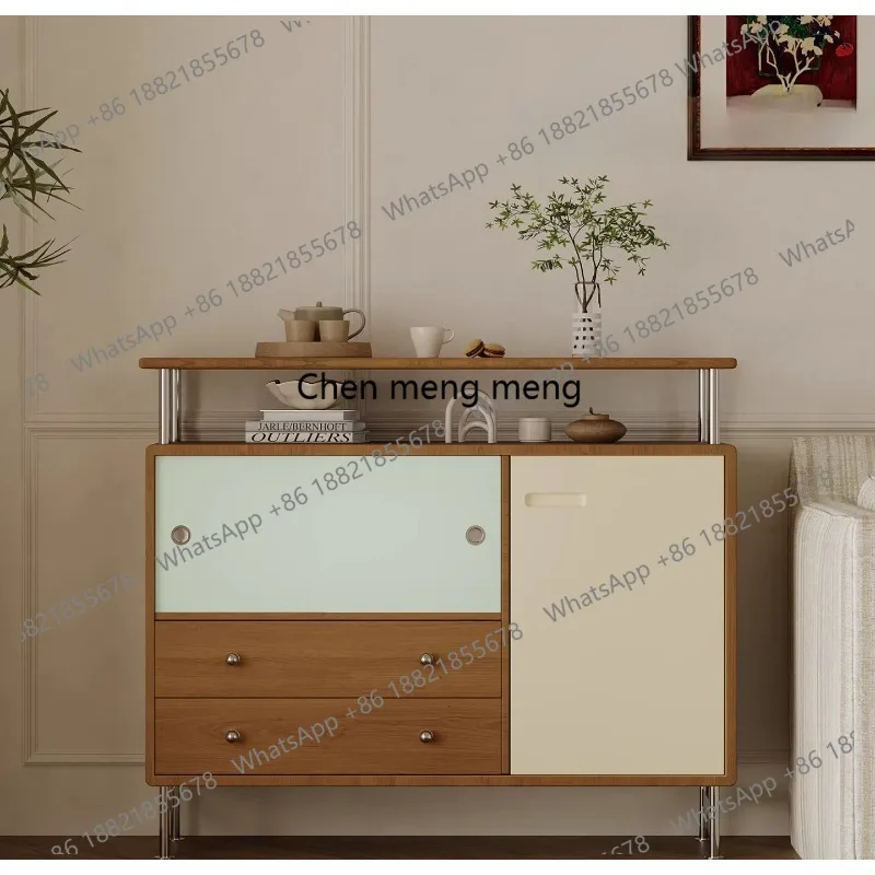 

Ретро-комод для гостиной, небольшой вертикальный шкаф в средневековом стиле, из массива дерева, настенный шкафчик для спальни