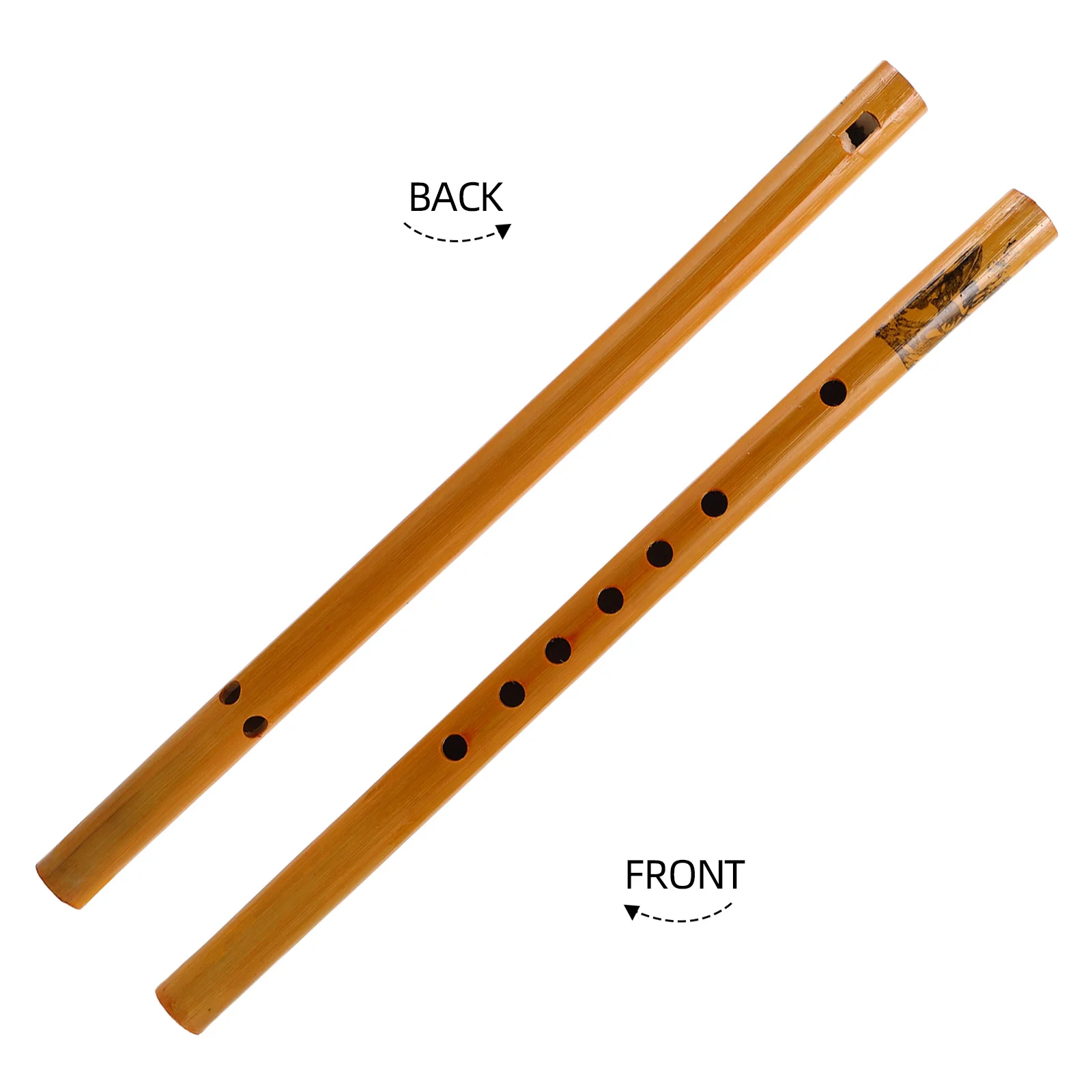 Seruling Vertikal Pemula 33Cm Bahan Bambu Struktur 7 Lubang Mudah Dipelajari Instrumen Tiup untuk Latihan Siswa Kelas Musik