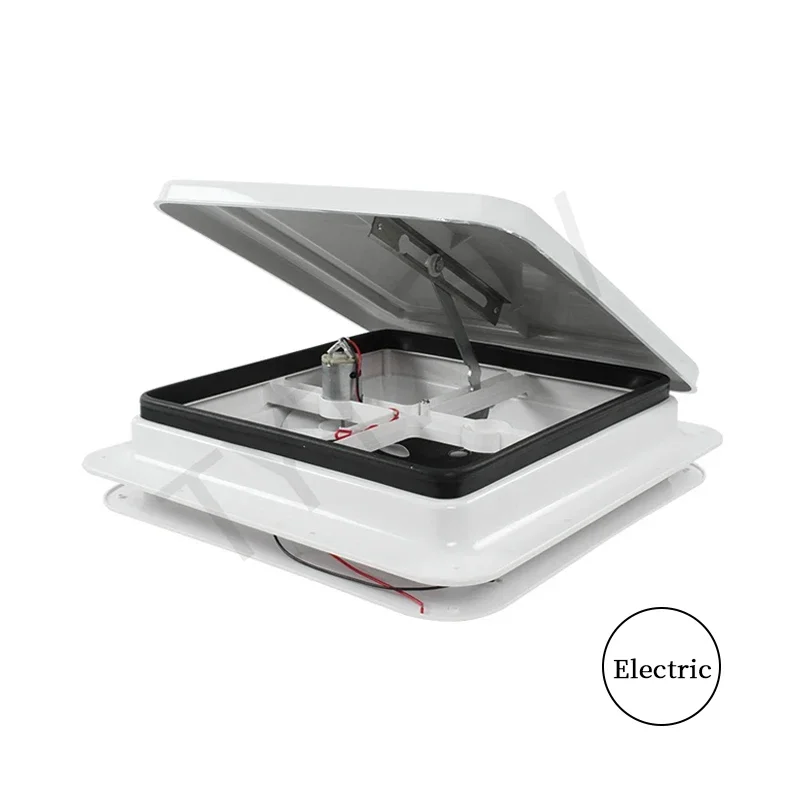 

Caravan Accessories 14inch DC12V 420X420mm RV Roof Vent Manual Control Simple Singe Fan Exhaust Fan White Lid