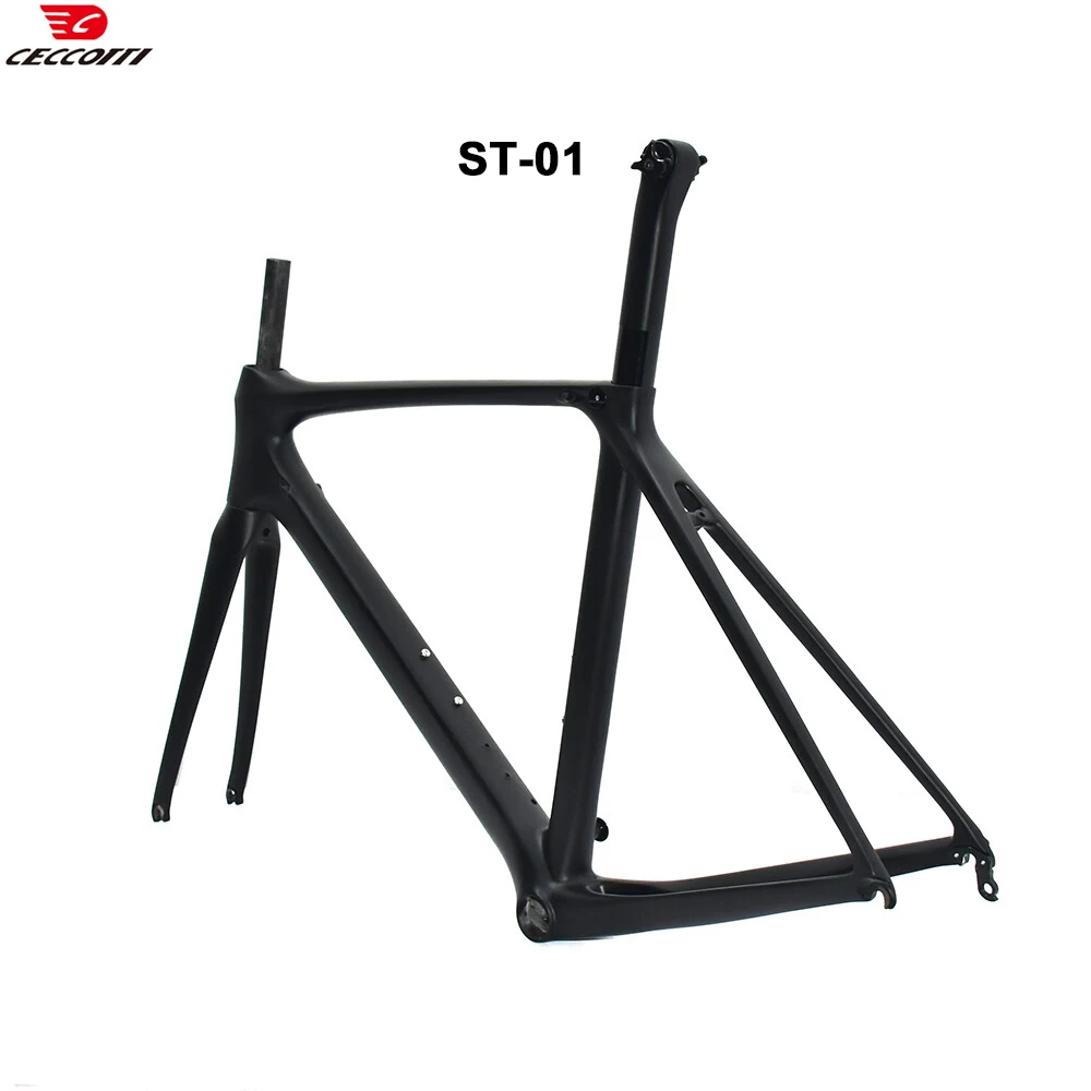 CECCOTTI ST01 سعر المصنع إطار دراجة طريق كربوني كامل إطارات دراجة فرامل على شكل حرف V في إطار دراجة ترويجي