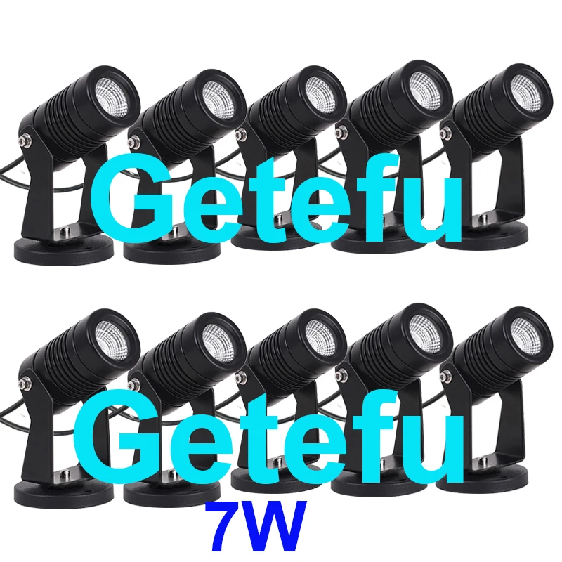 Getefu 10 Piece LED Garden Spike Light Black 3