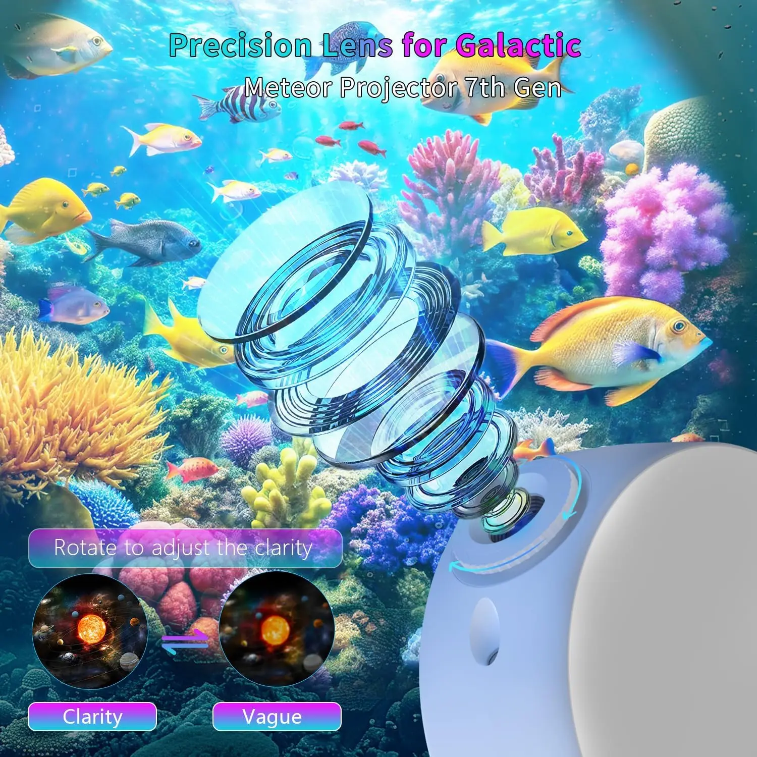 جالاكسي العارض 13 فيلم أقراص 4K HD ستار العارض غرفة نوم ضوء الليل للأطفال المنزل القبة السماوية العارض مع عرض الساعة #3