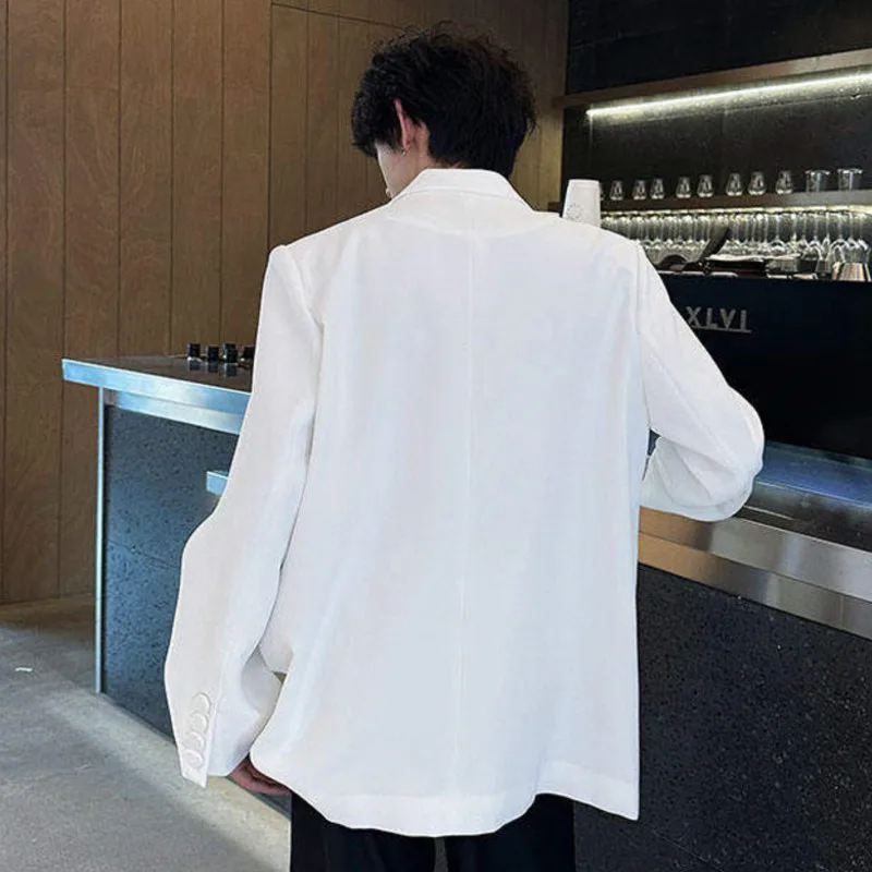 WVGA New Men's Spring Autumn Tide Three-Dimensional Flowers Trendy Blazer Niche Chic Casual Heavy Shoulder Padded Jackets W18396