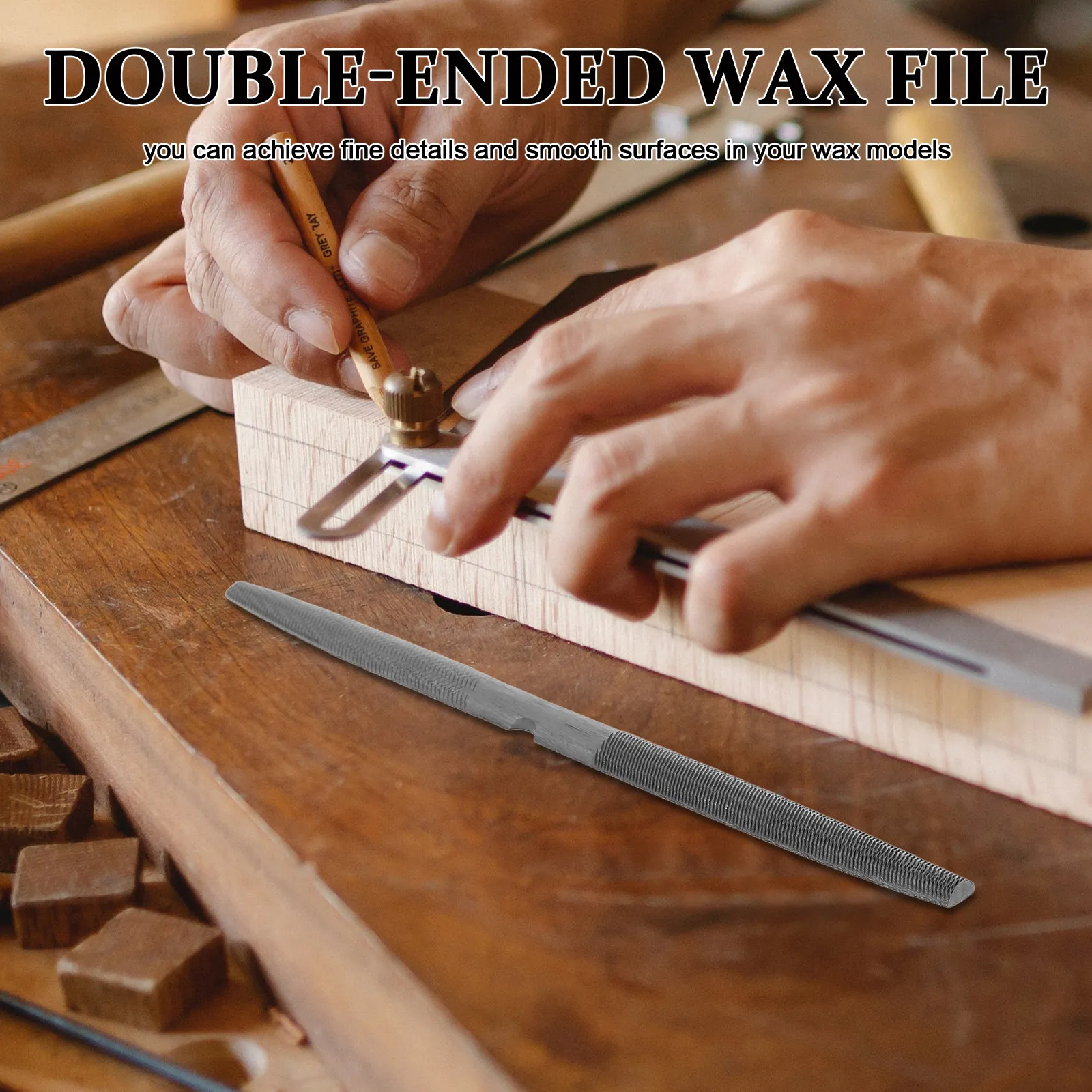 양쪽 끝이 있는 왁스 파일, 반원형 및 평면형, 보석 - Woodworking Artisans 리뷰 및 가격