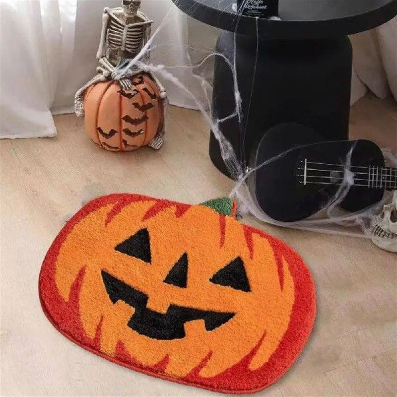 ハロウィンバスルームラグ吸湿性バスマットフロアマット不気味なスケルトンデザイン滑り止めバスマット秋の季節アイテム
