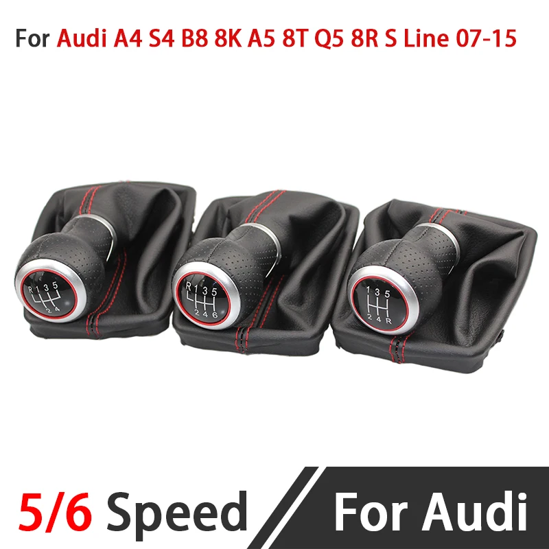 

5/6 Speed Manual MT Car Shift Gear Knob Head Replacement Parts For Audi A4 S4 B8 8K A5 8t Q5 8R S Line 2007-2015 Car Styling