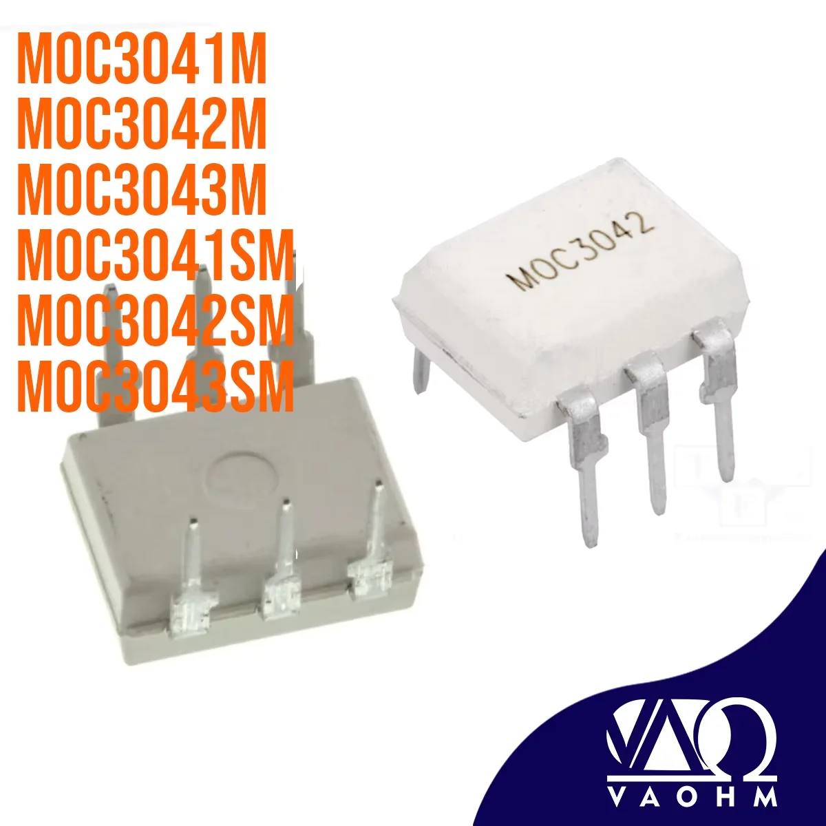 50PCS MOC3041M MOC3042M MOC3043M MOC3041SM MOC3042SM MOC3043SM DIP-6 SMT-6 400V Zero-Cross Triac Driver Output Optocoupler