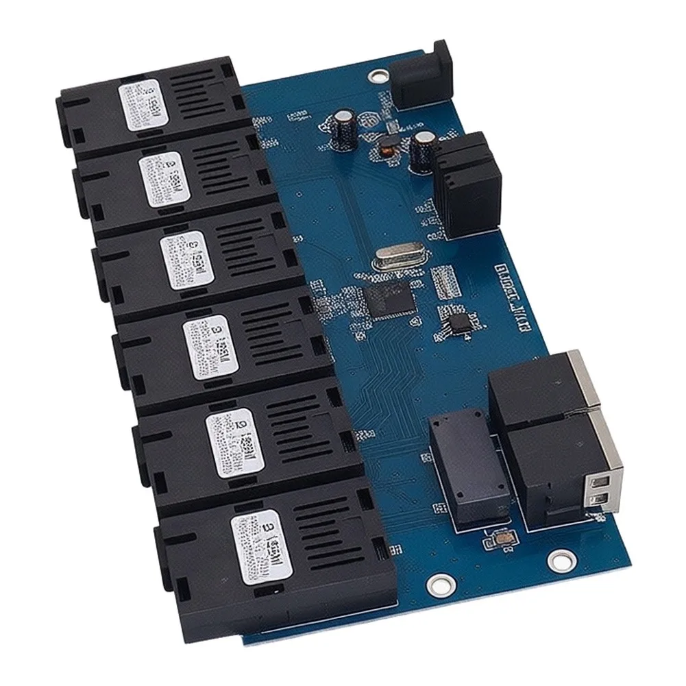 100Mbps Optoelectronic Converter Featuring 6 Fiber Ports and 2 PoE Ports for 10/100Mbps Ethernet Compatibility