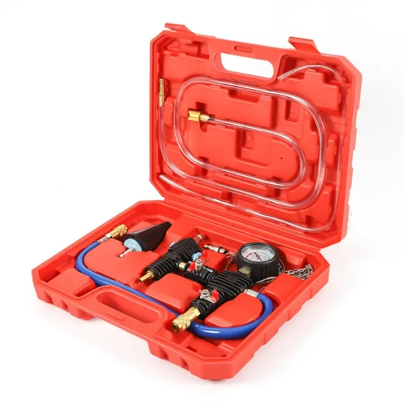 

Набор для заправки радиатора автомобиля, включая систему вакуумной прокачки и адаптеры для эффективного управления охлаждающей жидкостью