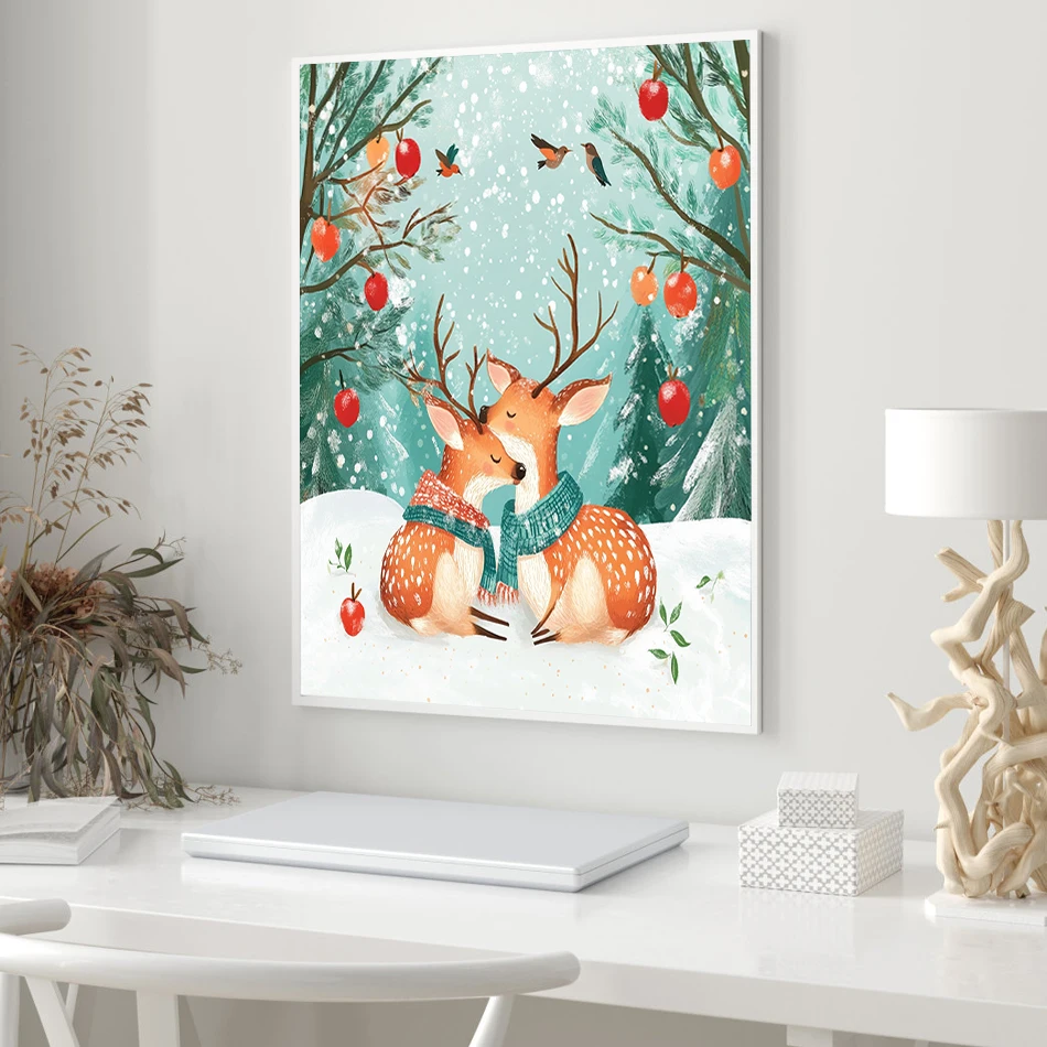 

GATYZTORY Painting By Numbers Modern Santa Claus Christmas Snowman Animals Christmas Gift Hand drawn Digital Oil Painting Decor