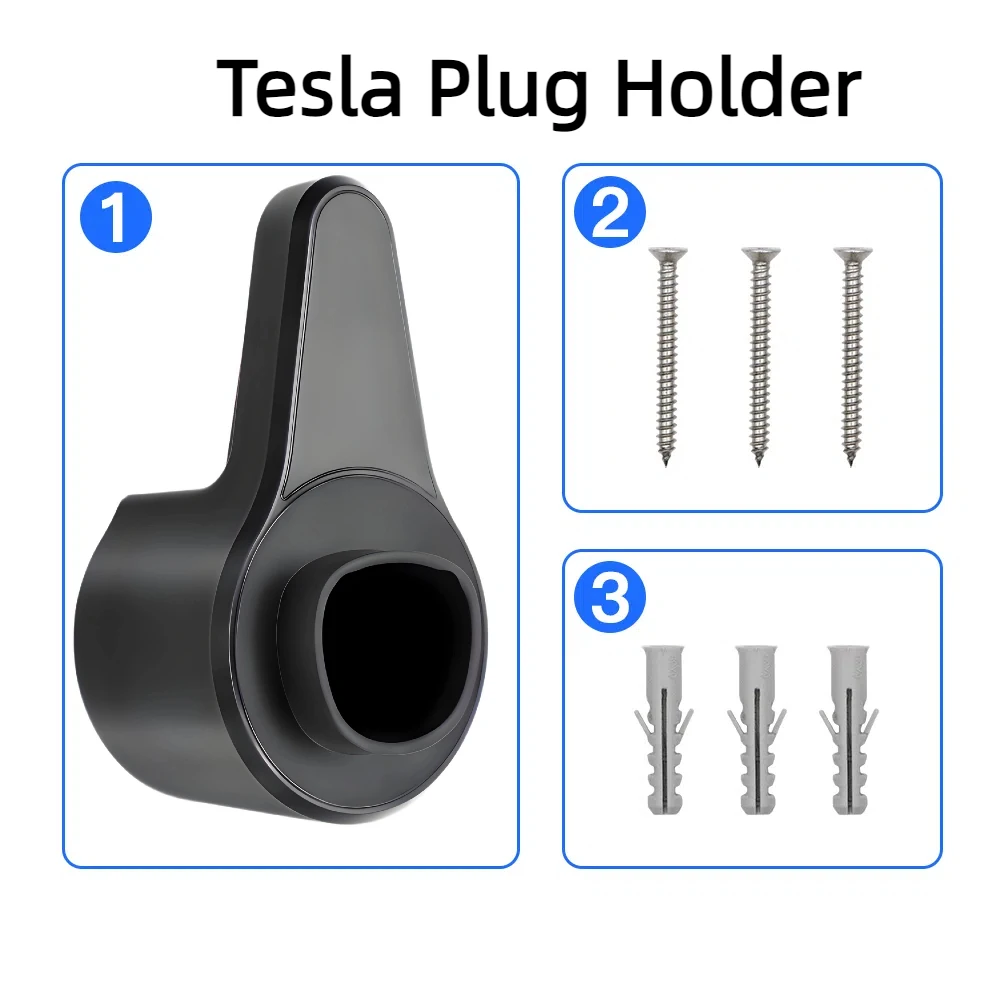 Tesla EV Tempat Steker Pengisi Daya Mobil Pengatur Kabel Kabel Pengisi Daya Dudukan Dinding Steker Soket Konektor untuk Tesla Model 3 Model Y