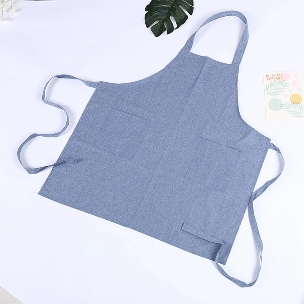 

Cotton Aprons for Cooking Pure Cotton Kitchen Household Men Women Washable Long Term Use Pockets Storage Ties